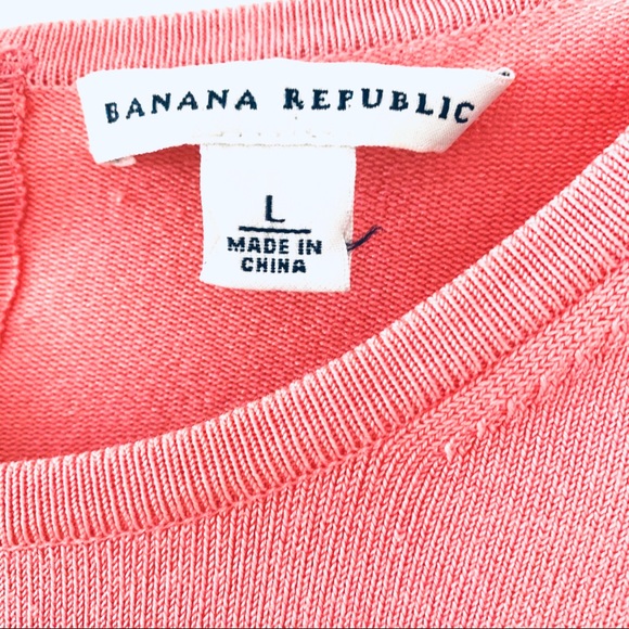 Banana Republic Pink 3/4 Sleeve Crewneck Top - Picture 3 of 7